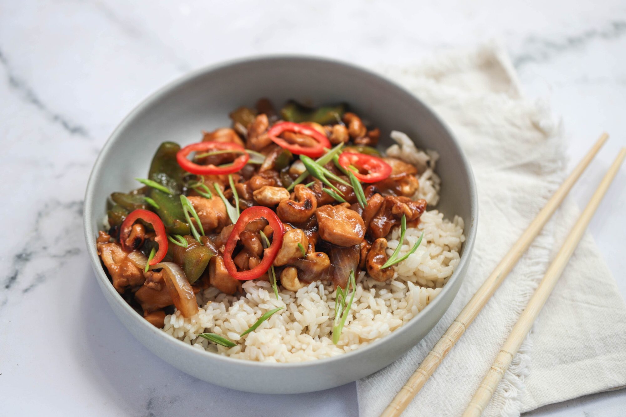 healthy cashew chicken stir fry recipe